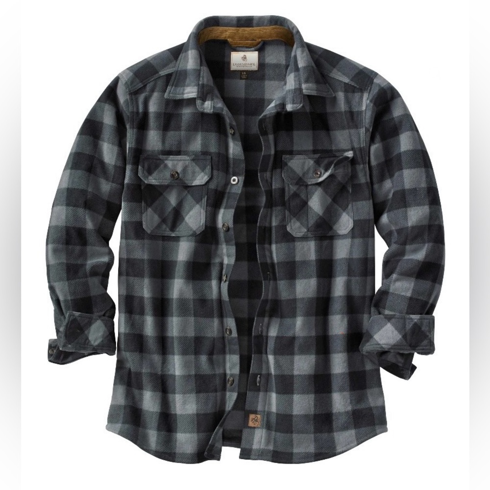 NWT Men’s Fleece Shacket Legendary Whitetails Plaid Casual Button Down Shirt